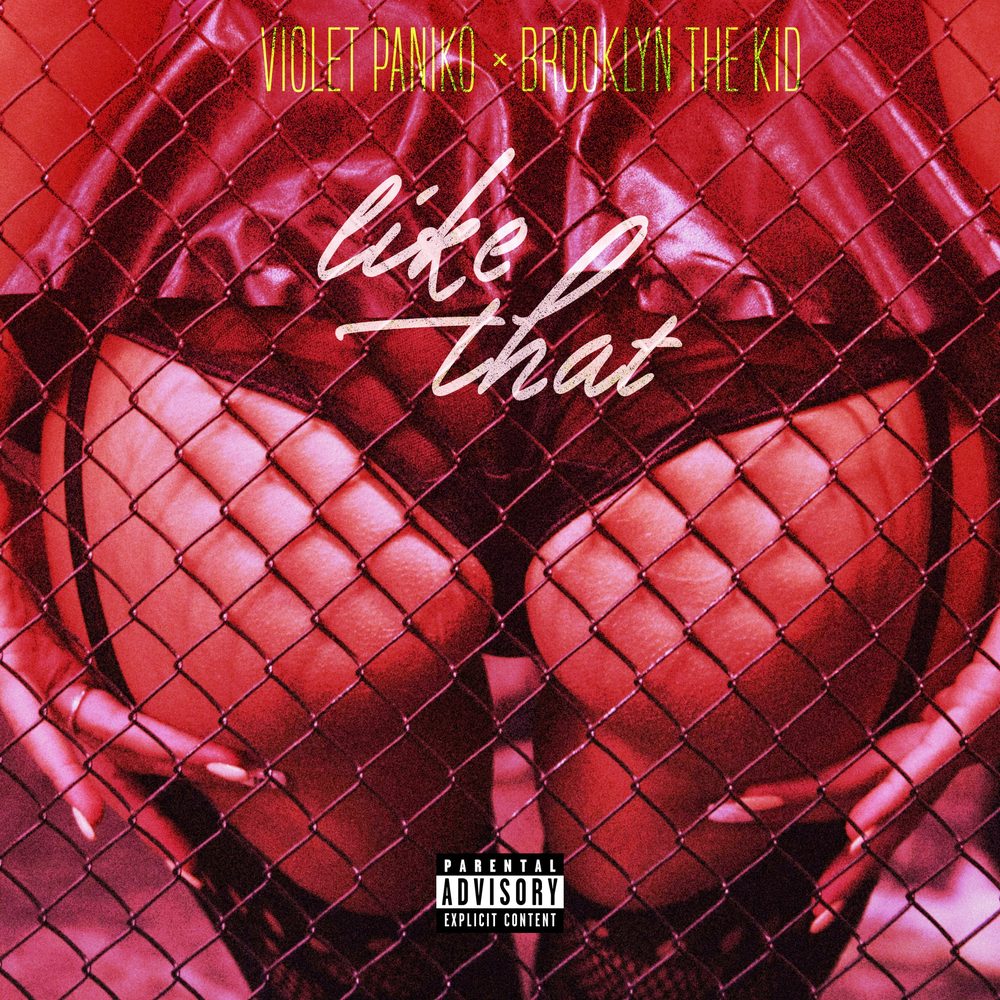 Cover of Like That with Brooklyn The Kid: a red-tinted close crop seen through a chain-link fence